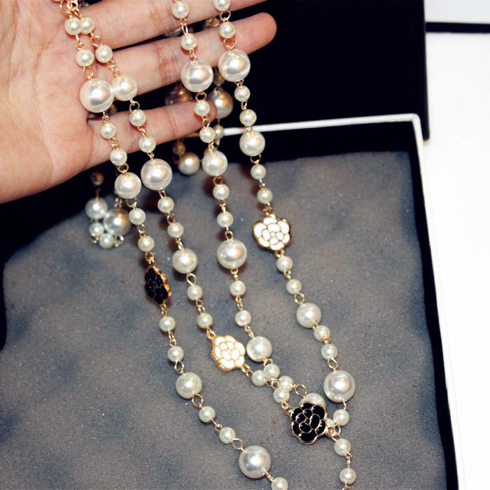 String Of Pearls Plant - layered pearls beads flower long pendant