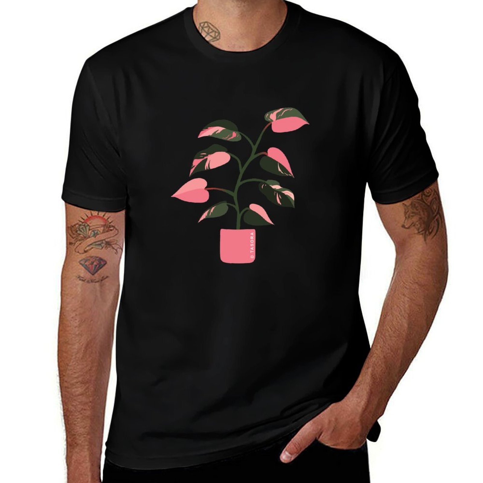 Philodendron Pink Princess - Philodendron Pink Princess Artwork T-Shirt Street